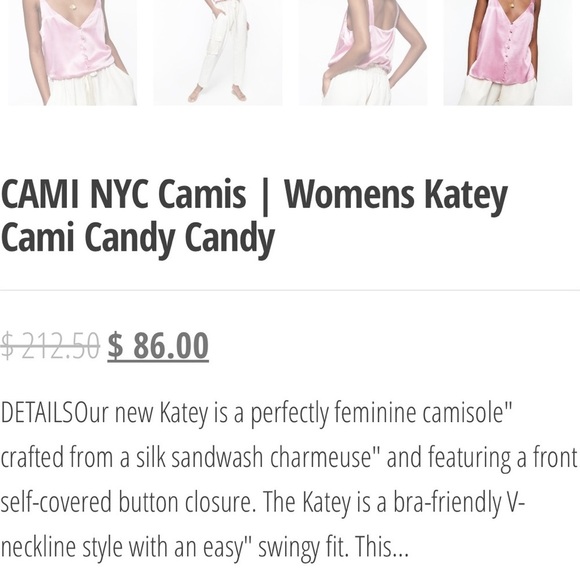CAMI NYC 100% silk candy tank top - Picture 8 of 14